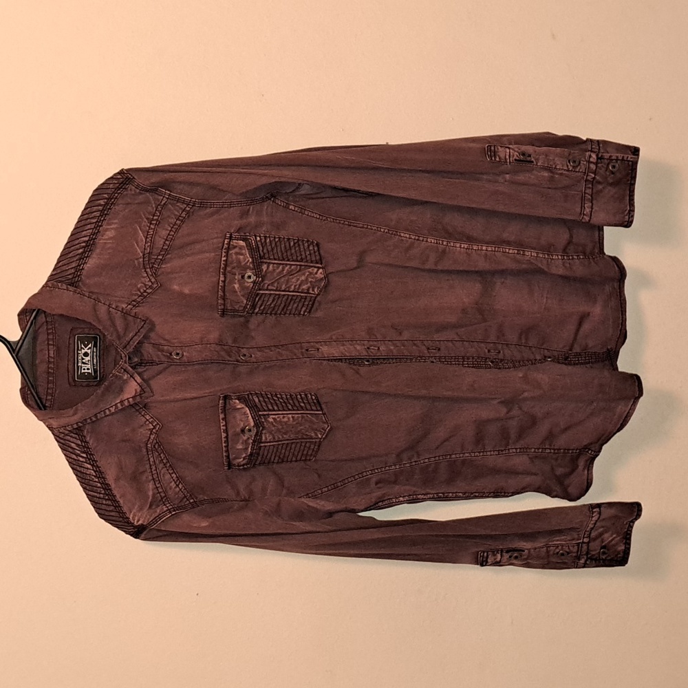 Men's Buckle black button down shirt. Size L athletic fit.